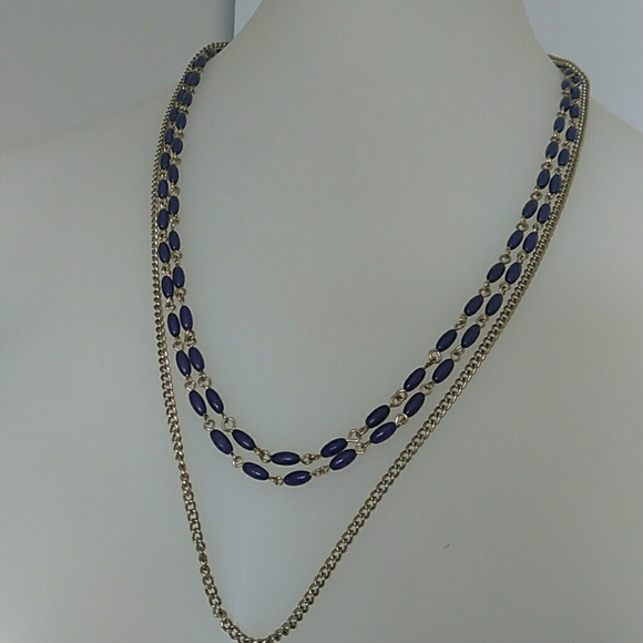 NECKLANCE STONES BLUE. - Picture 3 of 4